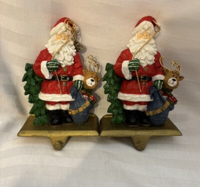 PMG Santa Christmas Stocking Hanger Holder Reindeer 7 x5  Resin Cast Base Lot 2