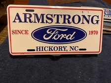 Metal Dealership License Plate Armstrong Ford Hickory North Carolina Since 1970