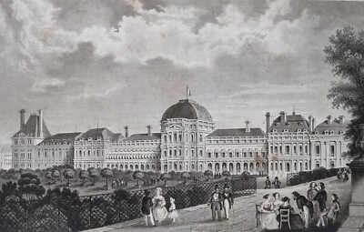Print Xixth Der Tuillerien-Pallast Paris B.Metzeroth C. Reiss Palace Tuileries