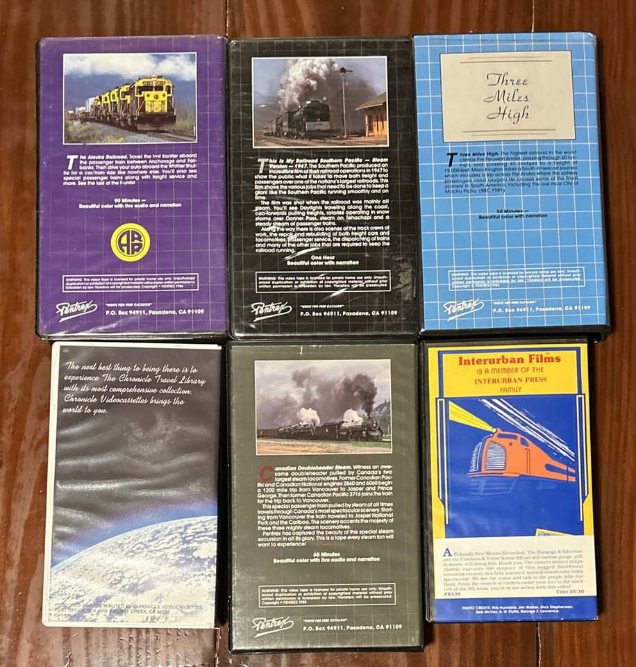 Railroad VHS Lot Of 6 Alaska, Canadian Doubleheader, Orient Express
