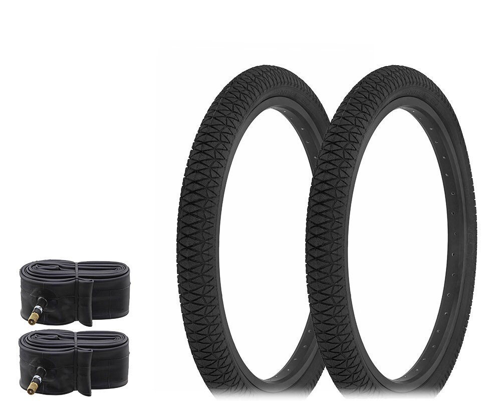 PAIR Bicycle Bike Tires Tubes 20" x 1.95" BMX DURO X-CROSS THREAD HF-884 Black.