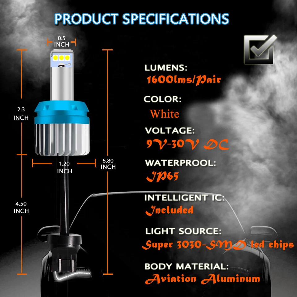 CSP 7440 W21W LED Backup Reverse Light Bulbs White for Honda CR-V CRV 2002-2016 - Image 4 of 4