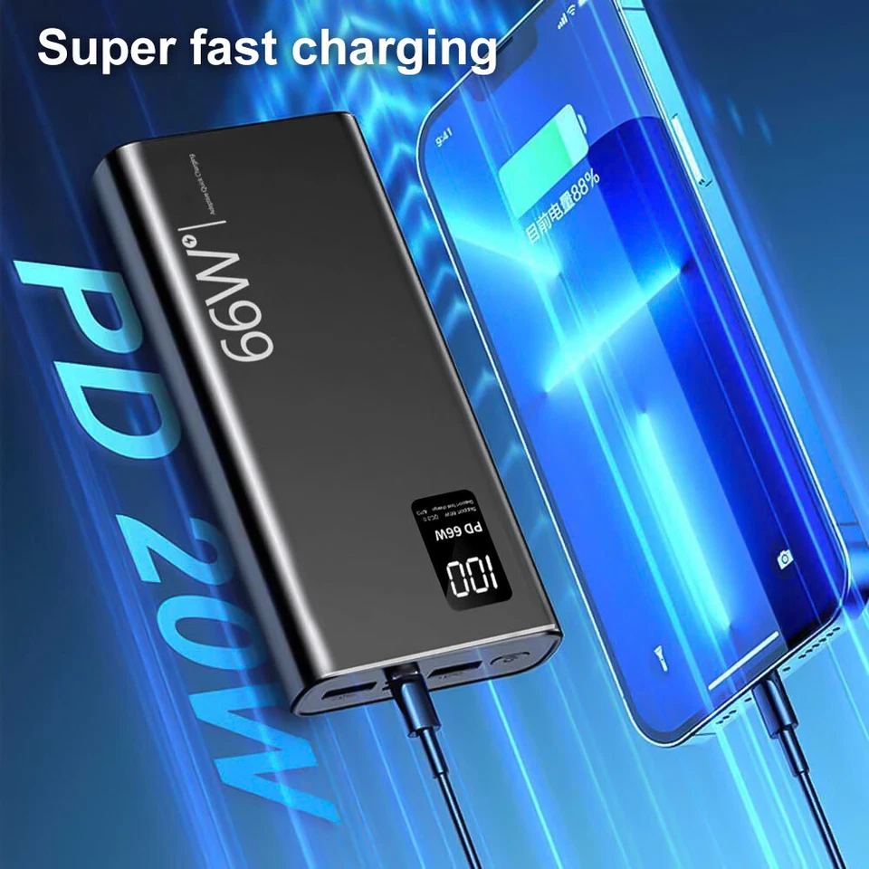 66W 40000mAh Power Bank 2 USB Portable Super Fast Charger External Battery Pack - Image 3 of 4