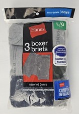 Hanes Kids Boys 3-Pack Boxer Brief Underwear Size Large L 14/16 Comfort Flex