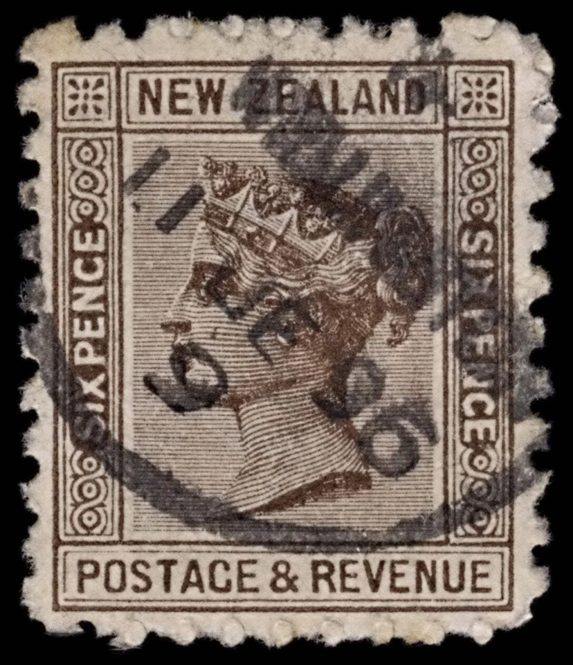 5149 New Zealand SG224 6d Brown. Die I. 1891. Mi58D Used. C£55 — 第 3/4 张图片