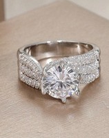Moissanit Ring 5 Karat 925 Silber Damen Verlobung Luxus Ring Mit Moissanit Stein