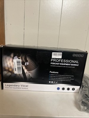 Legendary Vocal Professional Podcast Equipment/ Microphones With Stands Open Box