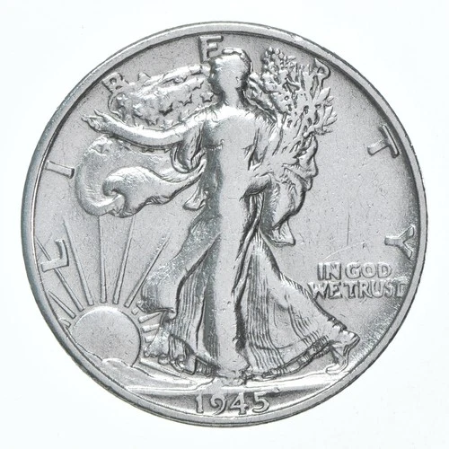 XF/AU 1945-S Walking Liberty Half Dollar Polished 90% Silver *3418