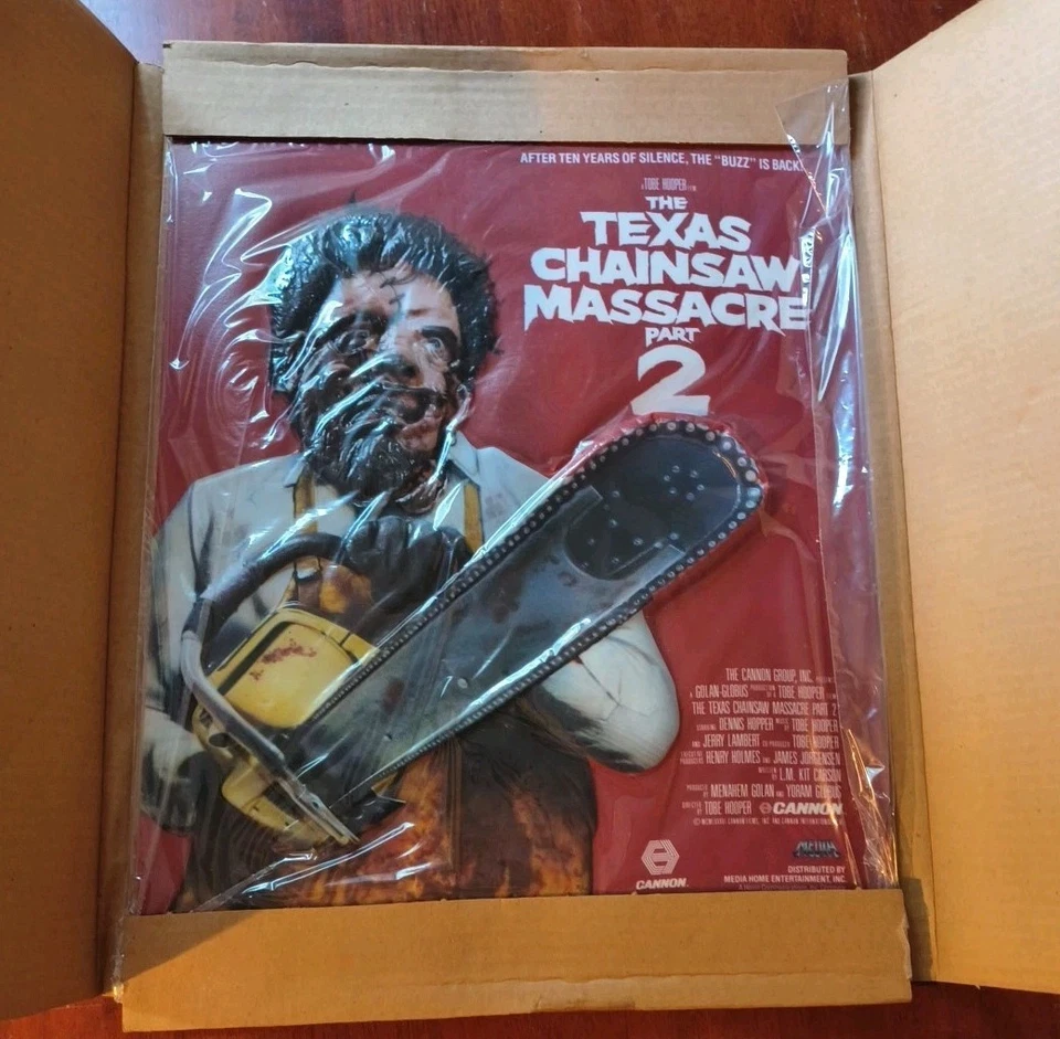 Texas Chainsaw Massacre Part 2 3D 灯箱视频商店展示插入件-罕见  — 第 4/4 张图片