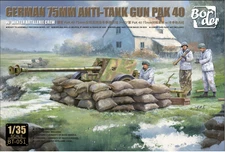 1/35 Border Models German 7.5cm Anti-Tank Gun PaK 40 w/Winter Crew #BT051