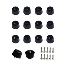 20PCS Black Rubber Feet with Stainless Screws,Non Slip Rubber Bumper 0.51"Hx1"D