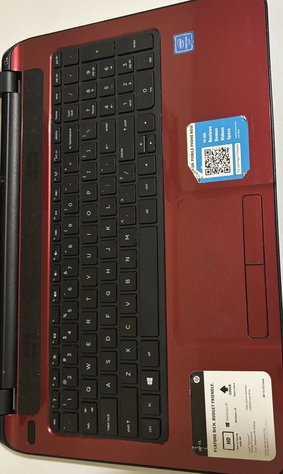 HP 15 Windows 10 15.6'' (500GB SSD Intel Pentium Red N3540 4GB RAM) - Image 3 of 4