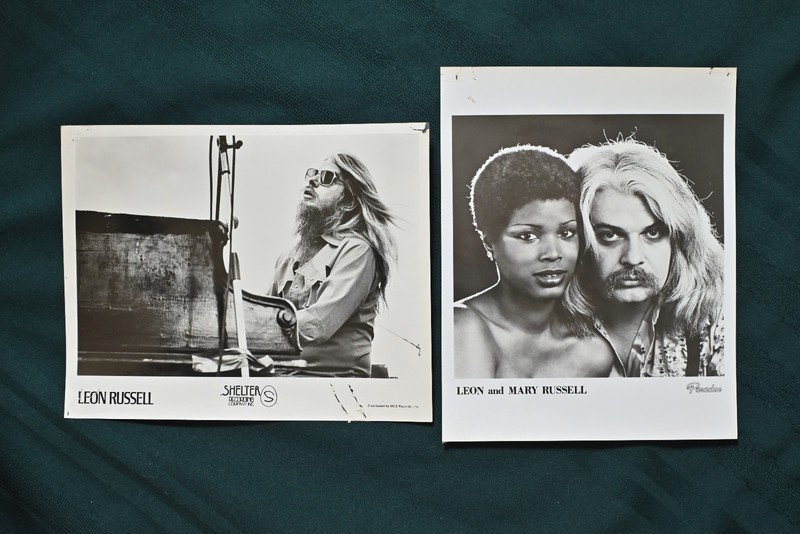 TWO (2)  Mary & Leon Russell   Vintage 8 x 10  B&W Promotional Photographs
