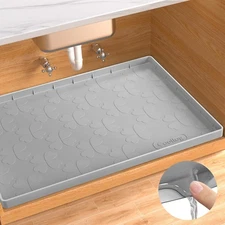 COOLLOG WATERPROOF UNDER SINK MAT 22” X 19” CABINET LINER - LIGHT GREY