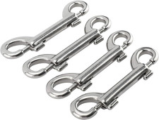 4 Pack 316 Stainless Steel Double Ended Bolt Snap Hook, 3-1/2 Inch