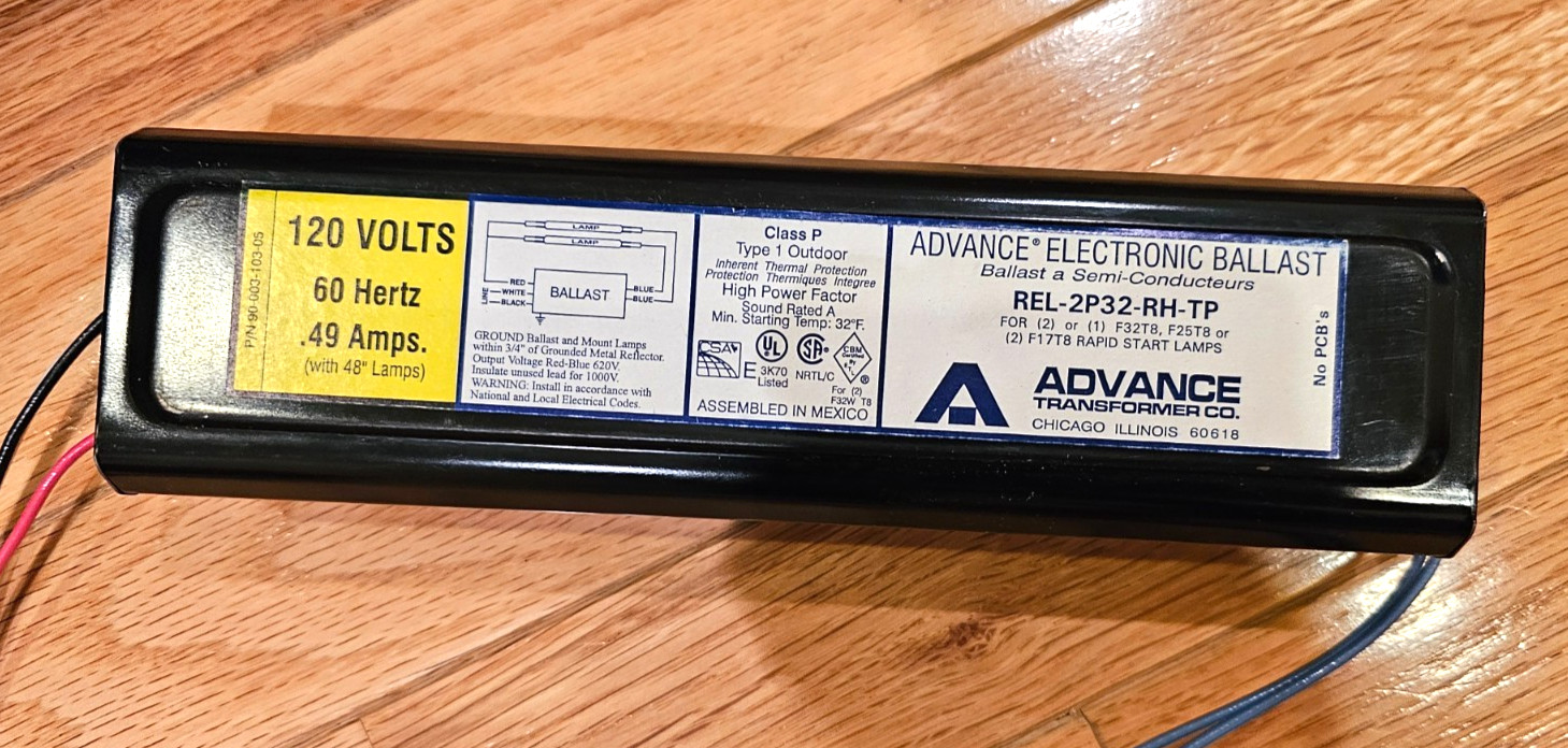 2 Pack Advance Electronic Ballast REL-2P32-RH-TP for Rapid Start Lamps 120V 60Hz