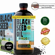  Black Seed Oil 16 oz. 100% Pure Organic Cold Pressed Cumin( GLASS) FDA APPROVED