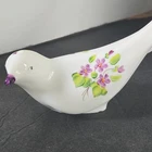 Fenton Violets in the Snow Milk Glass Hand Painted Happiness Bird *Signed*