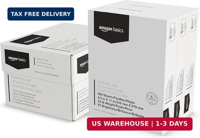 Amazon Basics Multipurpose Copy Printer Paper, 8.5 x 11 Inches, 24 lb Weight, 97