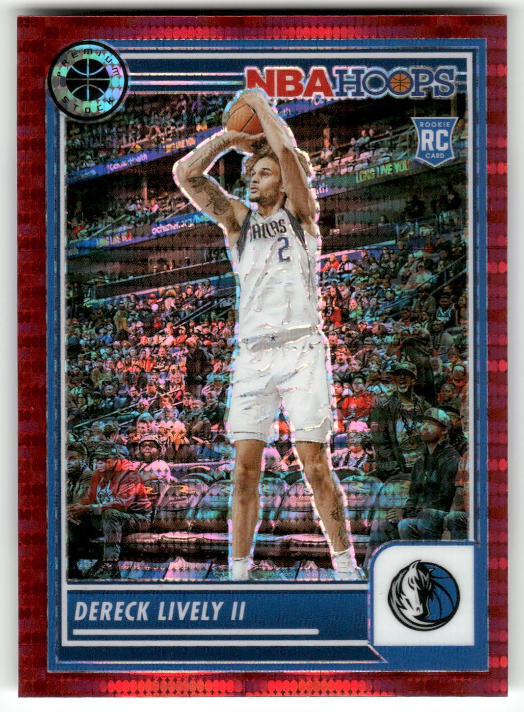 2023-24 Hoops Premium Stock #291 Dereck Lively II Red Pulsar Rookie RC