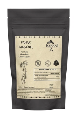 HEROOT Panax Ginseng Pulver | Panax Ginsengwurzel | Kräuterpflanzenpulver