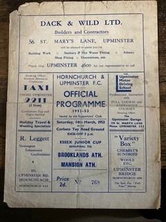 Brooklands Athletic v Mansion 1953 Essex Junior Cup SF @ Hornchurch & Upminster