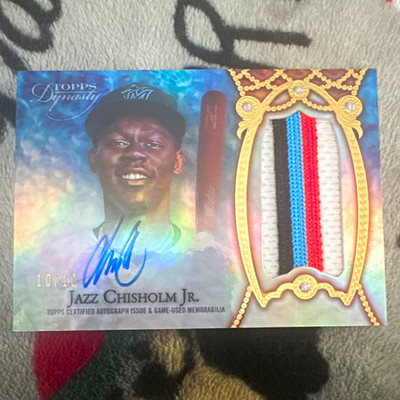 Topps 2022 Dynasty  Jazz Chisholm Jr Marlins Auto Patch /10 DAP-JC Book End
