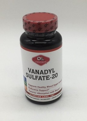 OLYMPIAN LABS VANADYL SULFATE 20MG 100 VEGETARIAN CAPSULES EXP 05/27