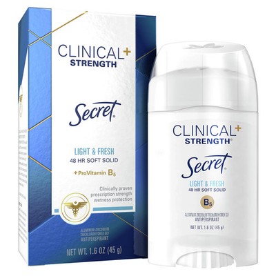 Secret Clinical Strength Anti-Transpirant Deodorant Soft Solid, Light & Fresh