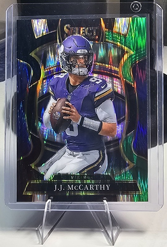 Panini 2025 Select J.J. McCarthy #63 Minnesota Vikings Black Green Shock