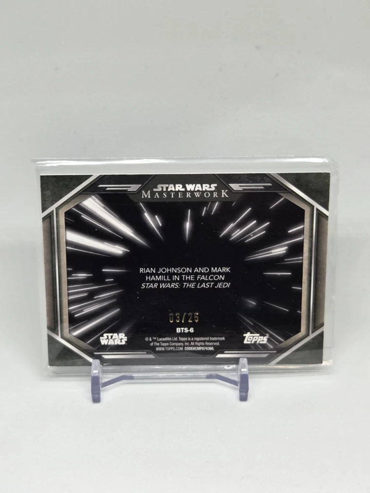2024 Masterwork Star Wars #BTS-6 Rian Johnson & Mark Hamill In Falcon Canvas /25 - Image 2 of 2