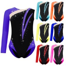 Girls Bodysuit Training Jumpsuit Cha-Cha Leotard Jazz Ballet Dancewear Unitard