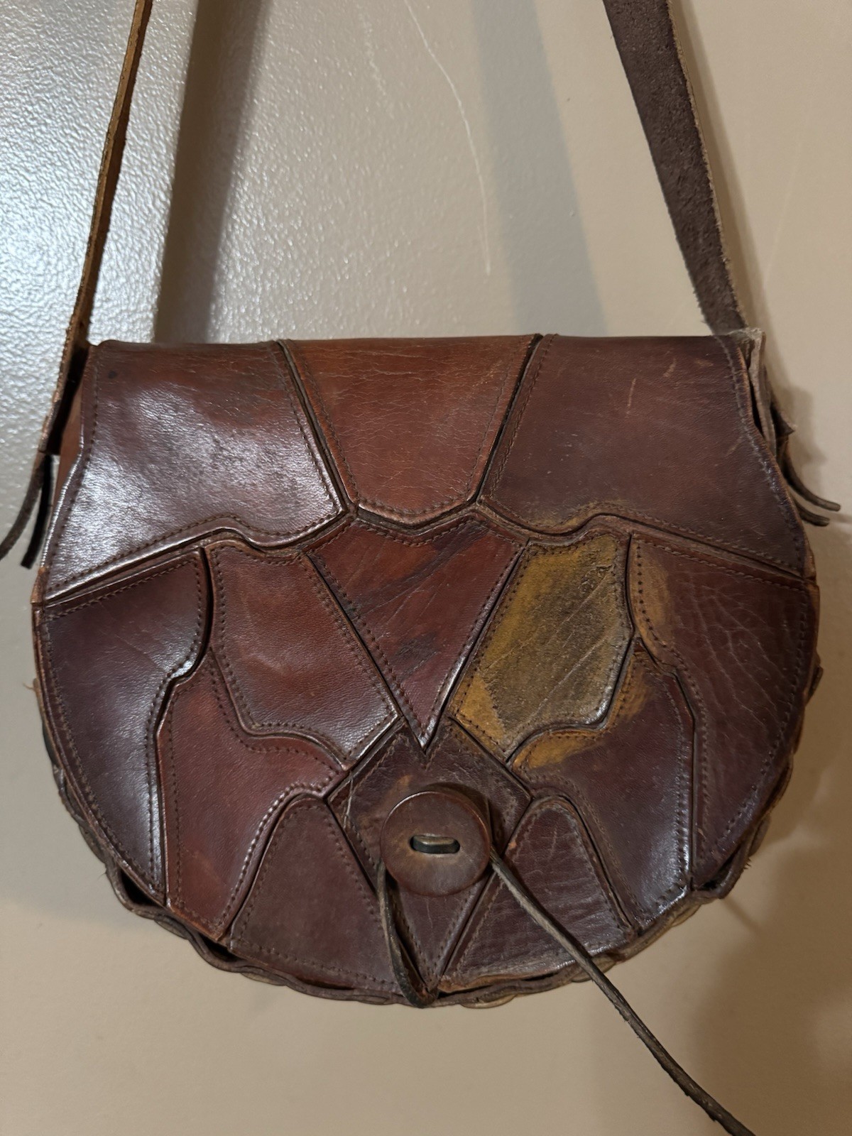 Handcrafted Patchwork Shoulder Bag Purse Genuine … - image 1