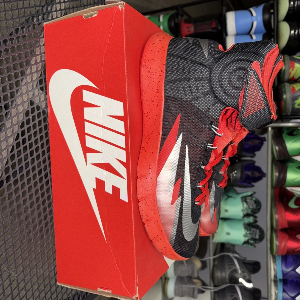Nike Zoom HyperRev Shoes Mens Size 10 Black Red High Top‎ Basketball 2013 Y2K Nike Zoom Hyperfuse 2013 Black/Metallic Silver-University  main image 4