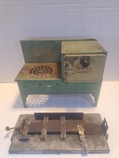 1930s Empire Metal Ware Toy Stove Sage Green And Rust