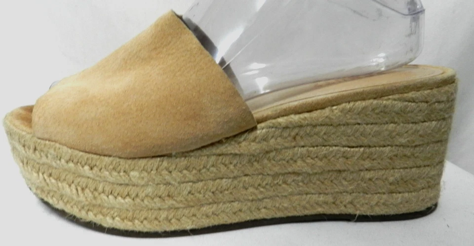 Schutz Gamuza Alpargata Cuña Plataforma Tacones Sandalias Taupe Verano Talla 7.5 Foto 4 de 4