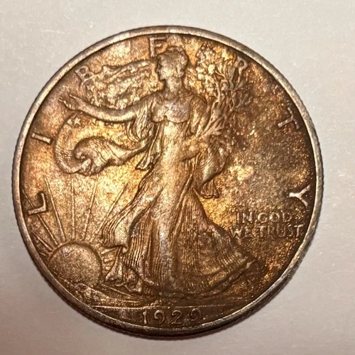 1929 S Walking Liberty Half Dollar - AU - Great Detail And Toning