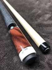 Joss Brown Stained Pool Cue Stick Inlayed Butt Sleeve