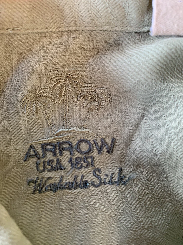 Camisa de seda lavable manga corta ARROW talla L para hombre Foto 3 de 3