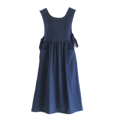 Ladies Cotton Apron with Pockets Side Lace Up Kitchen Cooking Workwear Home Cafe