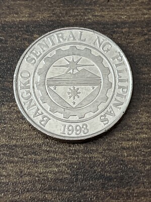 2010 Philippines 1 Piso Nickel Plated Steel Jose Rizal Actual Coin