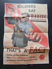 1943 Segunda Guerra Mundial Estados Unidos América Japón Soldado Comer Bomba Bebé Arte Ejército Propaganda Cartel C23