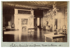 Living room, Renaissance fireplace, Sèvres vases vintage albumen print album print