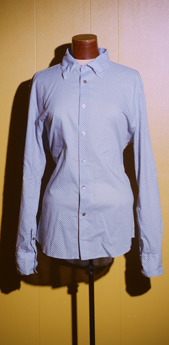John Varvatos, Vintage John Varvatos USA 90s Blue Paisley Print Button Up Shirt Size Large