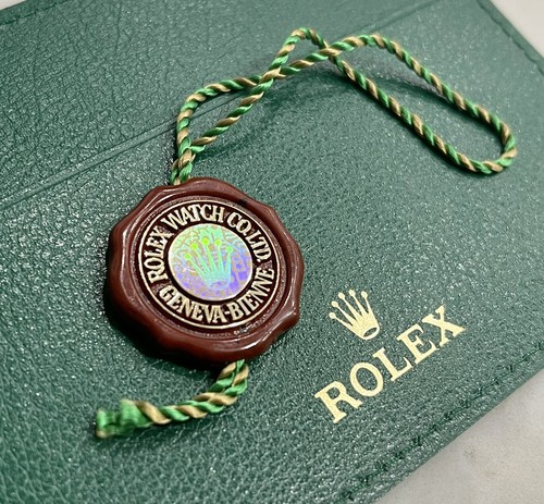 OEM Rolex 90s Hang Tag Big Crown Hologram Swiss Officially Certified Chronometer