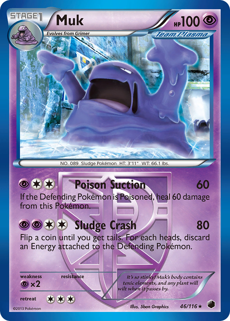 Muk 46/116 Rare | Plasma Freeze | Pokemon Card