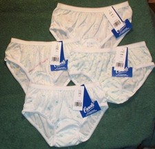 4 Pair Assorted Prints KIDS Size 8 , 50/50 Poly Cotton Child BIKINI PANTIES USA