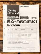 Pioneer SA-960 Amplifier Service Manual Original
