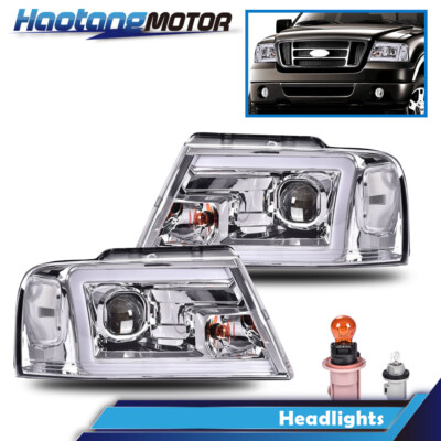 LED DRL Projector Headlights Lamps White Clear Fit For 04-08 Ford F-150 Mark LT