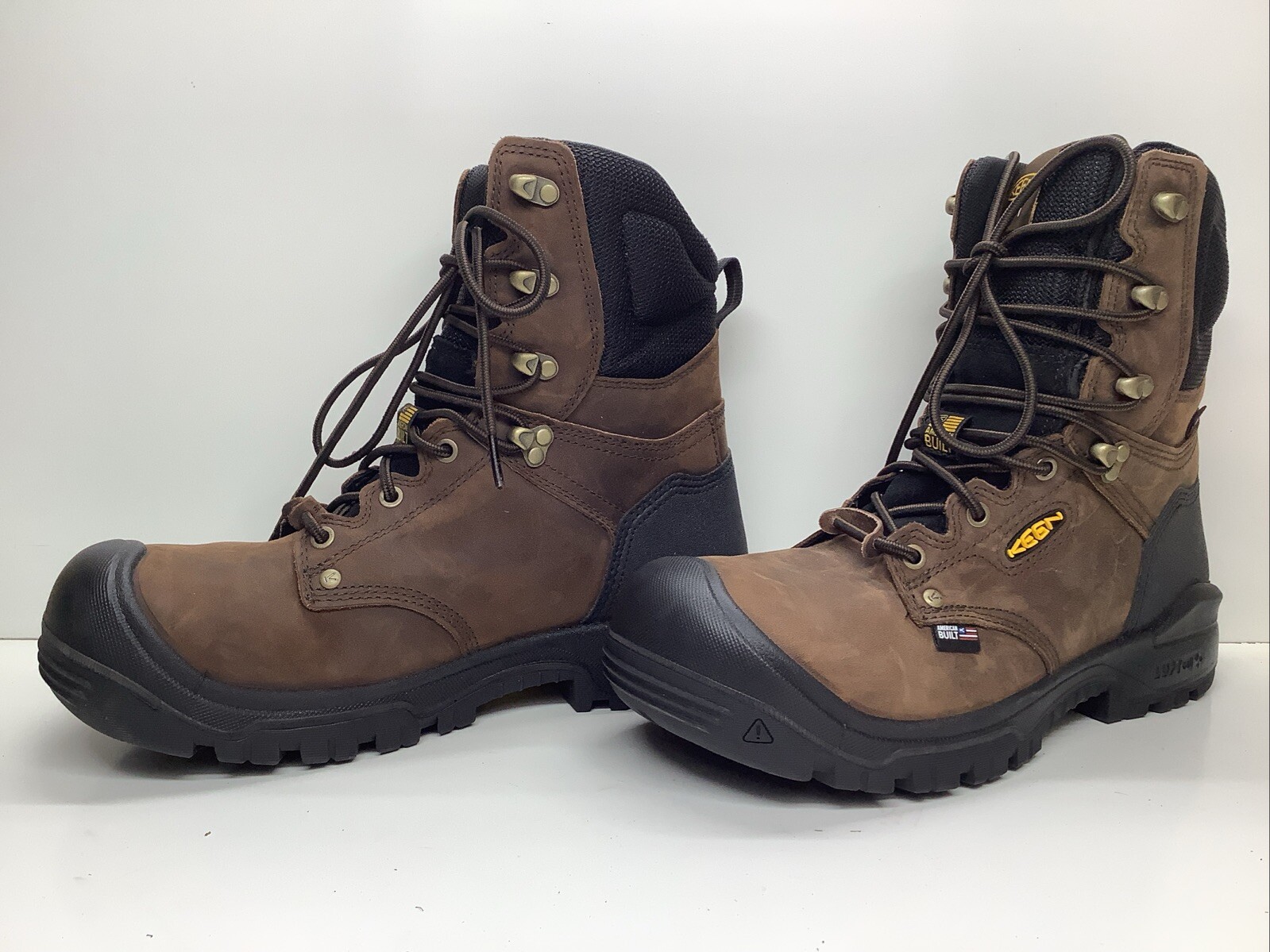 MENS KEEN WORK WATERPROOF STEEL TOE BROWN BOOTS SIZE D